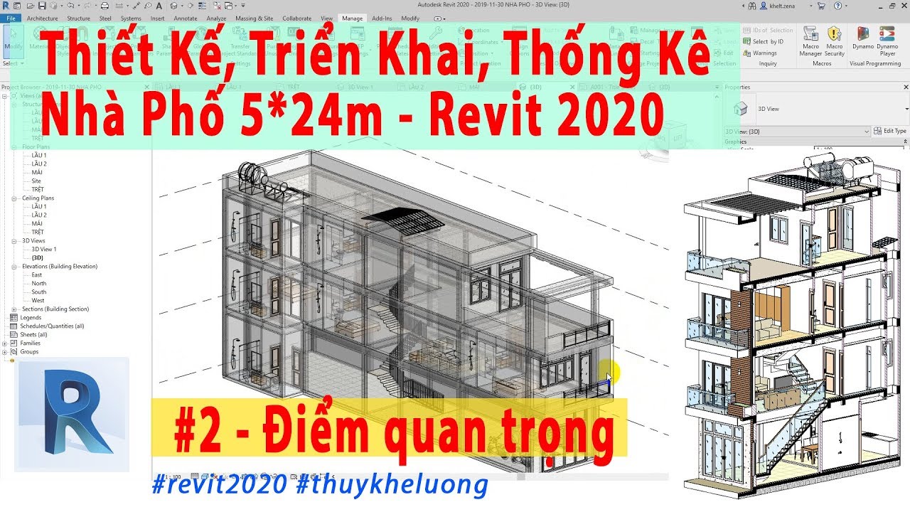 Revit 2020 Triển Khai, Thống Kê Nhà Phố 5x24m Phần 2