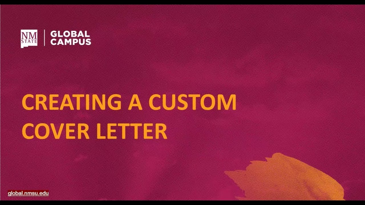 Creating a Custom Cover Letter