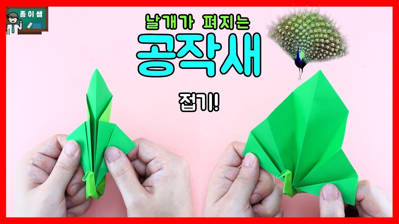 [종이접기] 진짜처럼 날개가 펴지는 공작새 접기 !