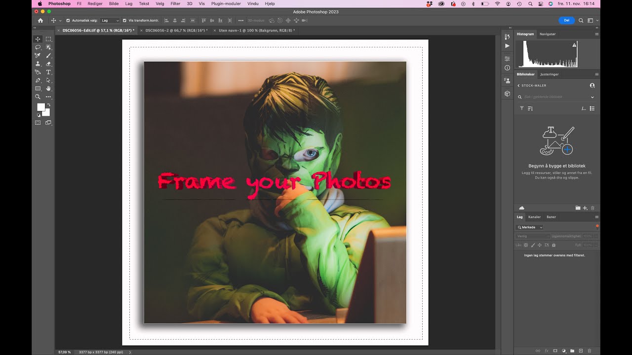 Slik lager jeg ramme i Photoshop