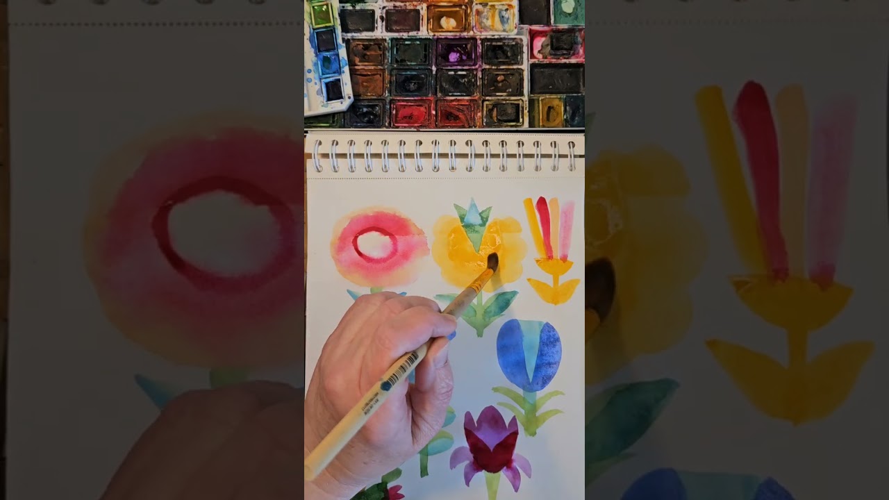 #easyart #flowers #fantasy #spring #цветы #просто #watercolor #stepbystep #tuto #aquarelle #art 