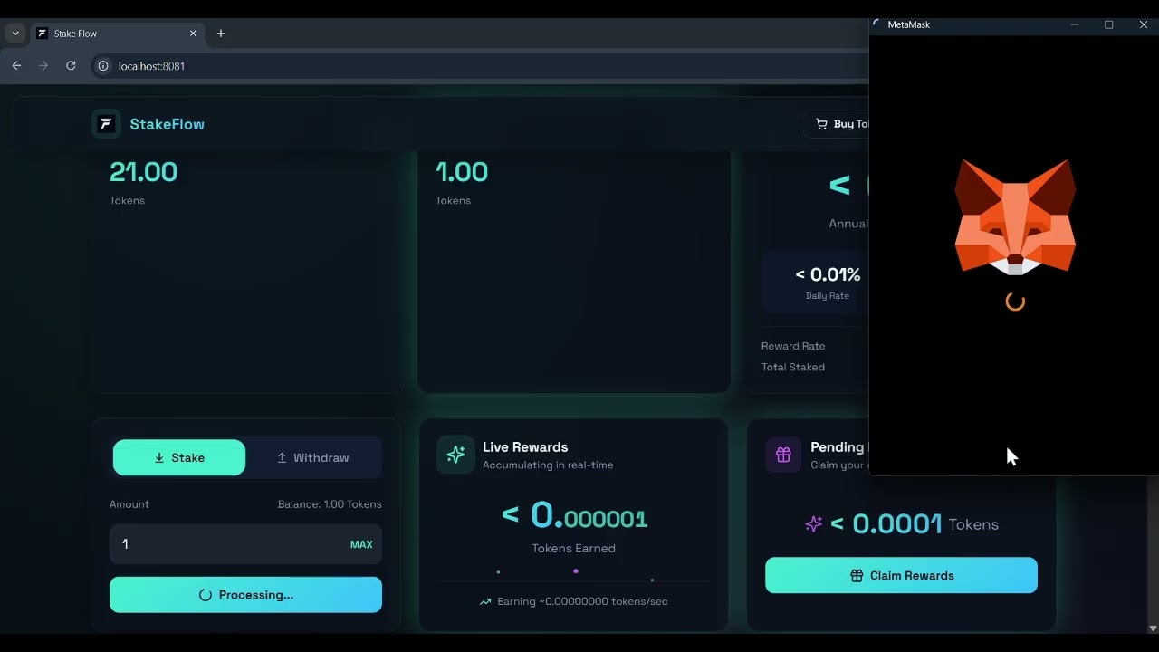 Full Stack Defi Staking Project || Defi system || ERC20 token || Solidity || Ethereum Blockchain