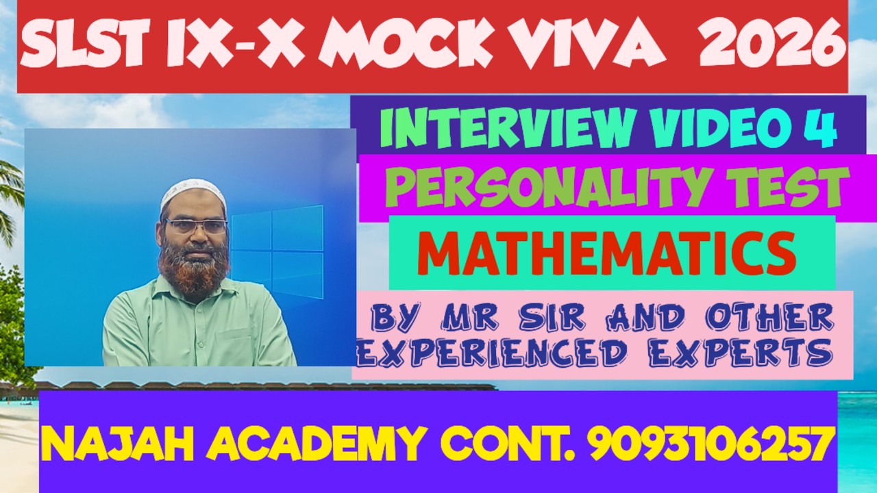 SLST MOCK VIVA  MATHEMATICS  IX-X  WITH  EXPERIENCED EXPERTS: Video 4: CONTACT NO.  9093106257