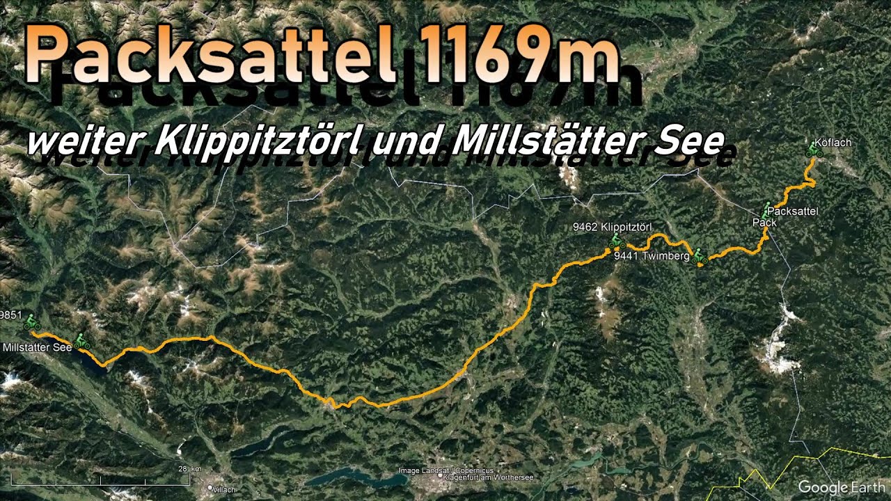 Packsattel 1169 m und Klippitztörl 1644 m