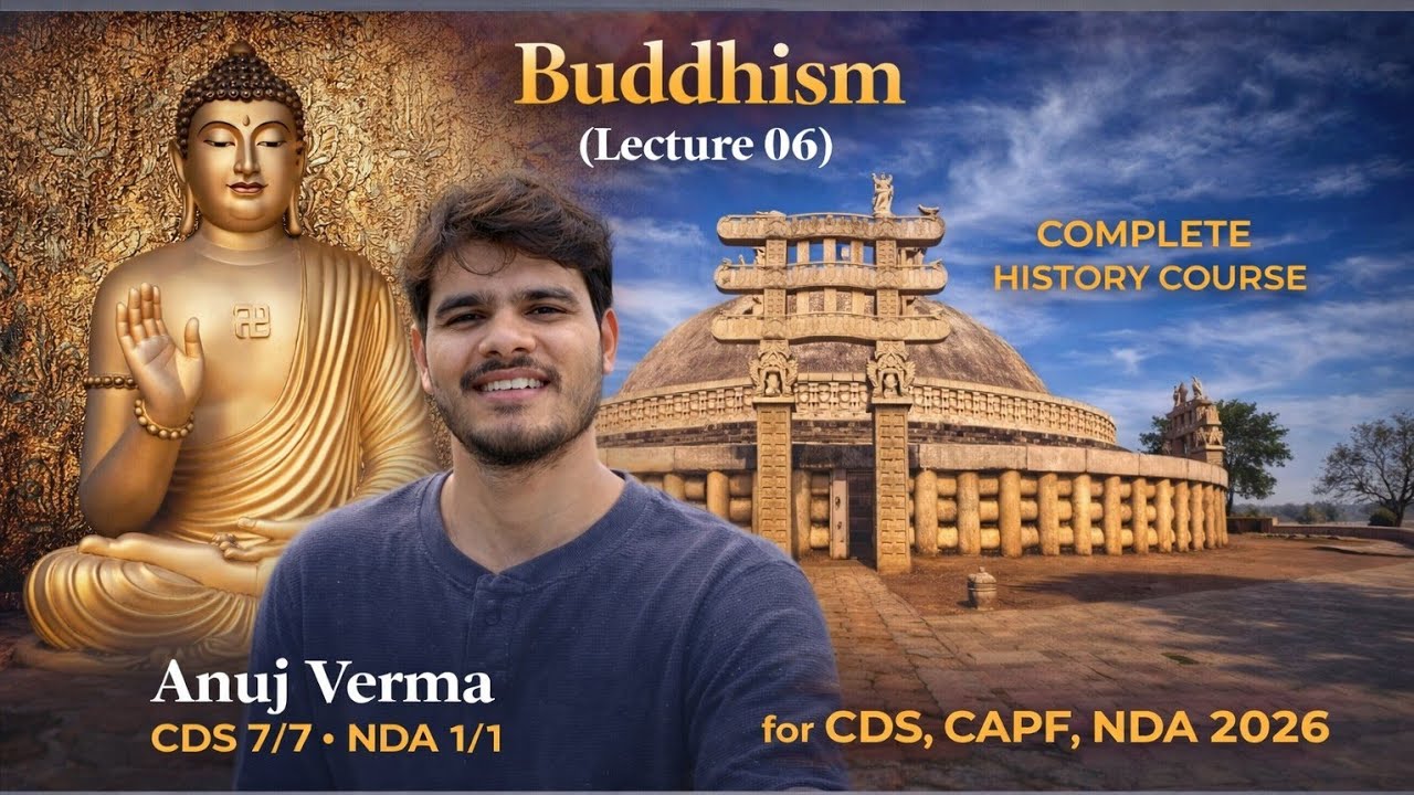 Complete Buddhism for UPSC CDS, CAPF, NDA | Life, Doctrine, Councils, Architecture & PYQ Concepts