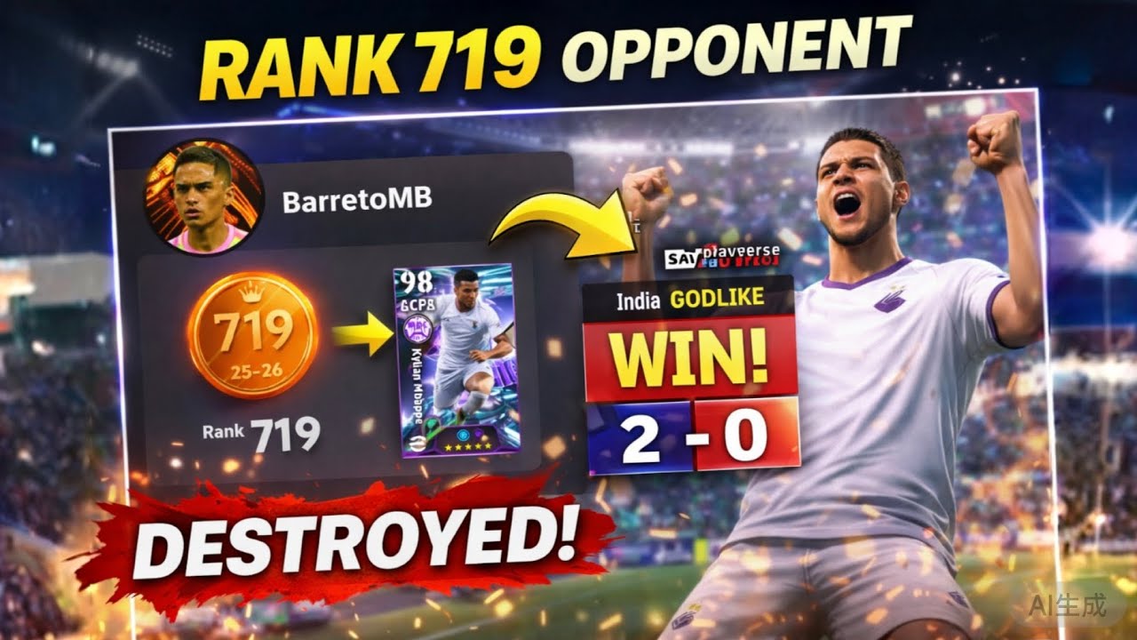 Rank 719 GODLIKE Player Destroyed 😈 | Insane Skill Gameplay | eFootball