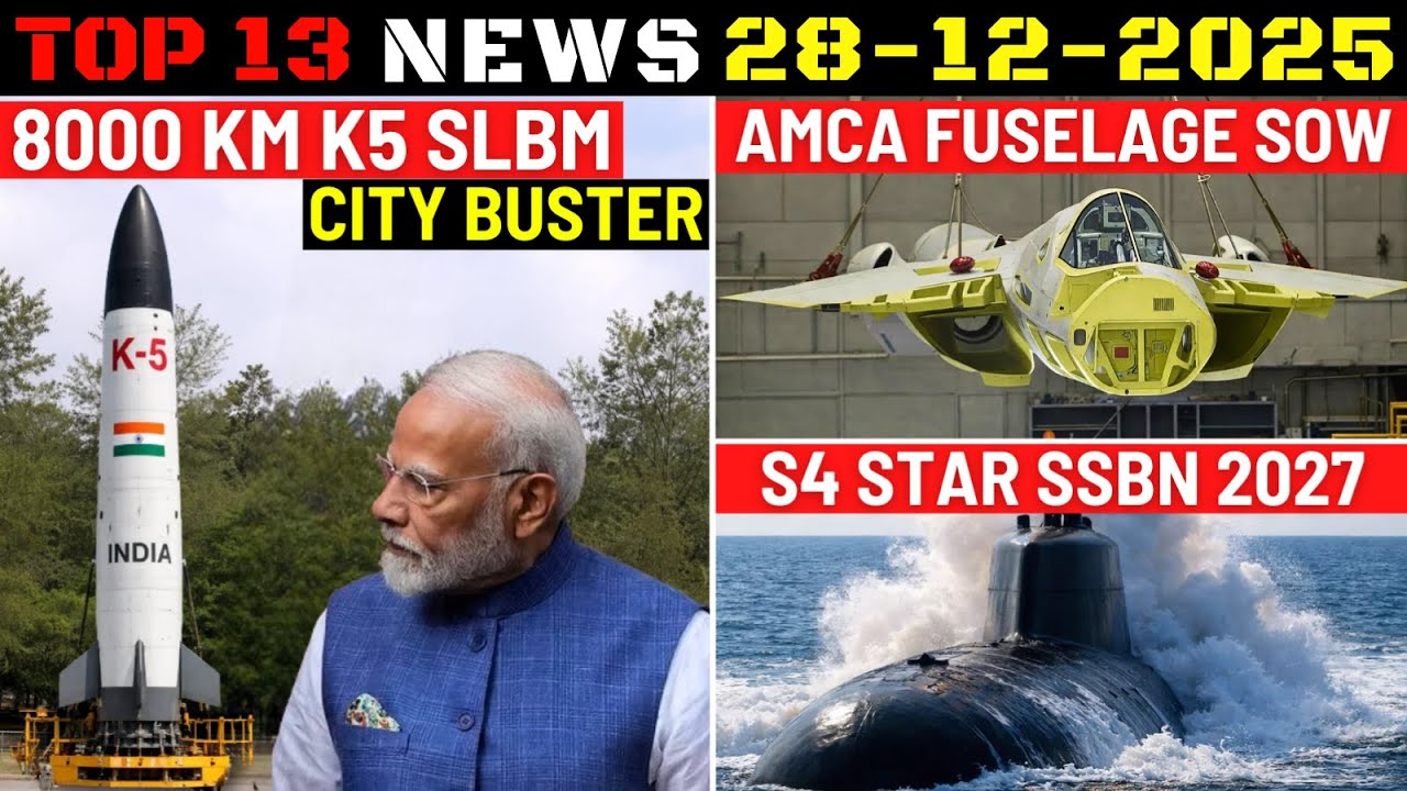 Indian Defence Updates : K5 SLBM City Buster,AMCA Fuselage,S4 Star SSBN 2027,S-400 First Visuals