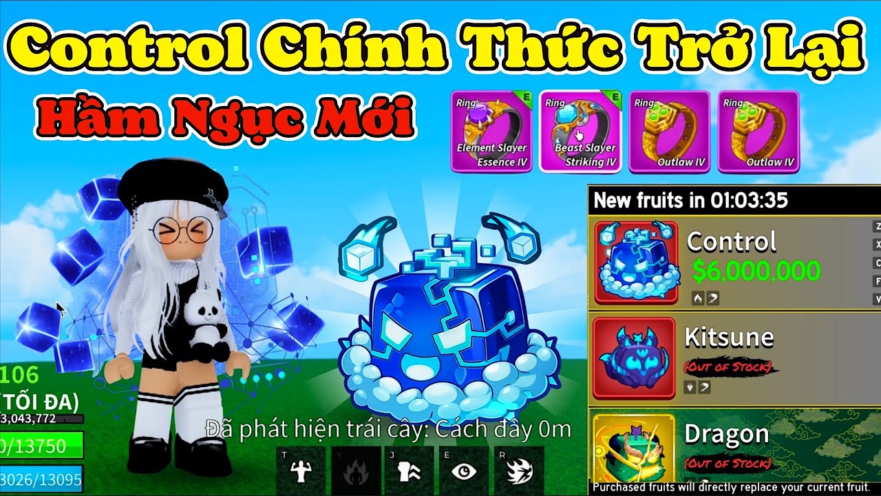 [BloxFruit] Control Chính Thức Xuất Hiện Lấy Vật Phẩm Hầm Ngục Hoàn Toàn Mới