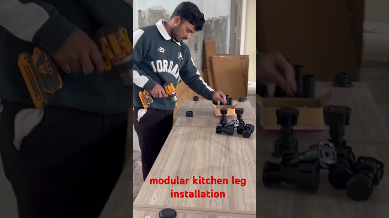 modular kitchen legs installation 