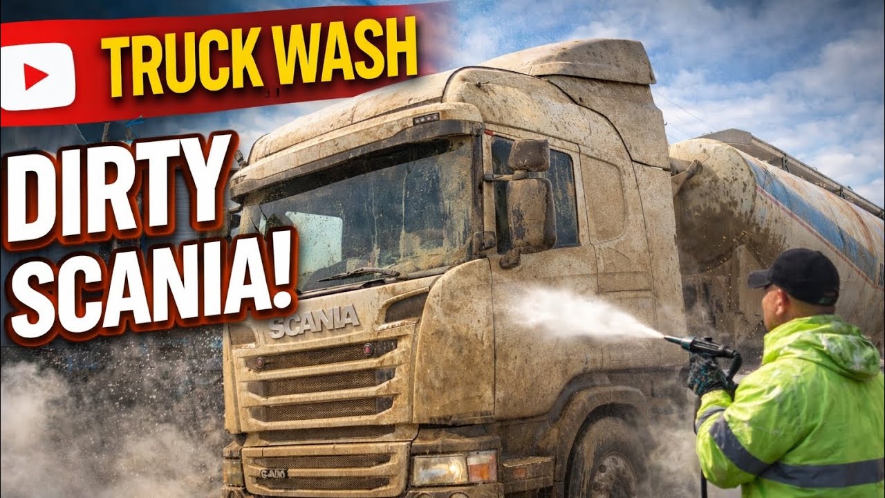From Filthy to Flawless – Satisfying Scania Truck Wash ✨🫧