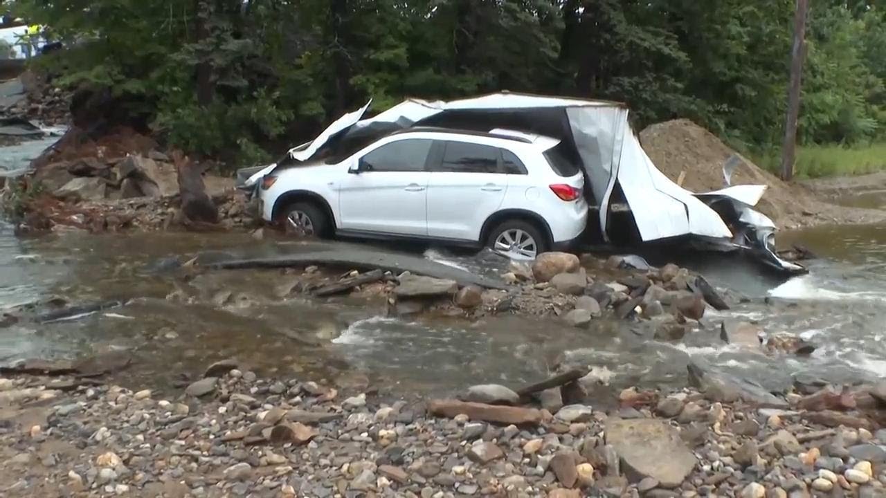Heavy rain causes damaging flash flood in Leominster, Massachusetts