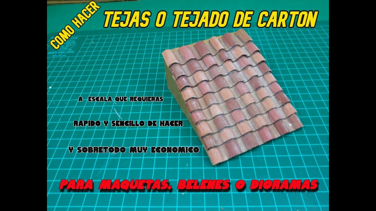 Como hacer TEJAS o TEJADOS/de CARTON/varios TAMAÑOS/ MAQUETAS/2021