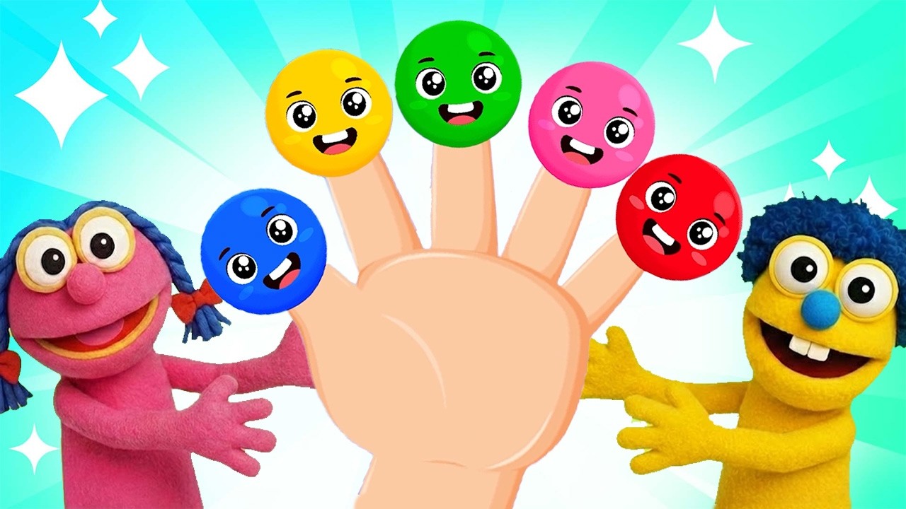Canção da Família Papai Dedo | Brinque com Balão | Puppet em Português - Canções Infantis