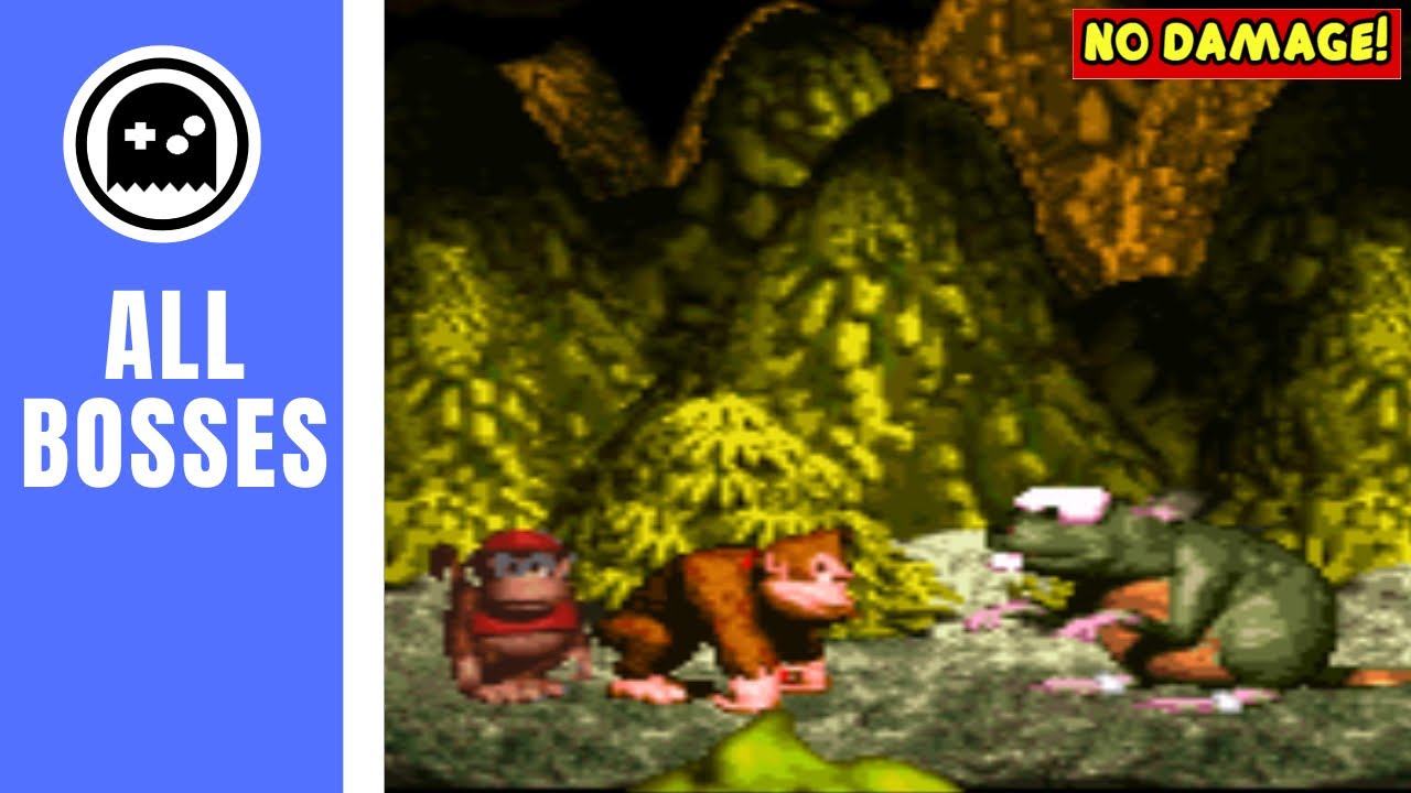 Donkey Kong Country (SNES) - All Bosses - (No Damage)