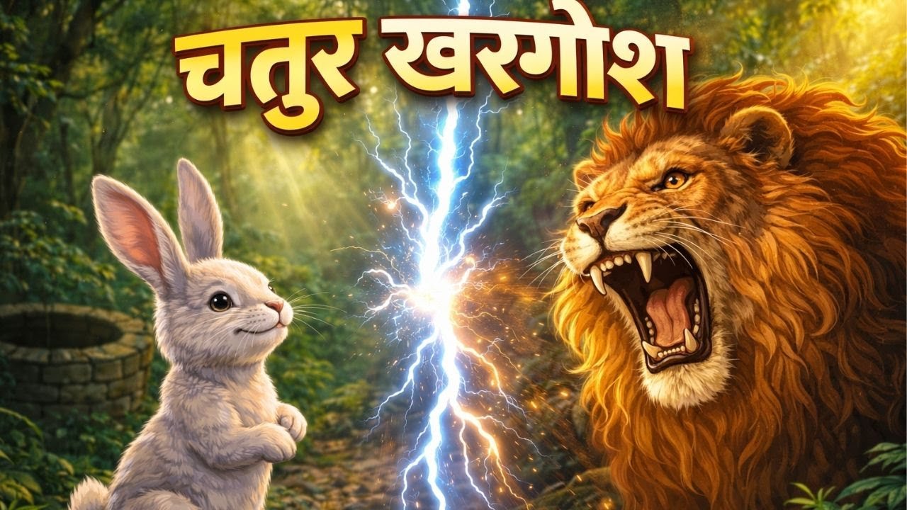 The Clever Rabbit vs the Lion | Moral Story for Kids🐒✨