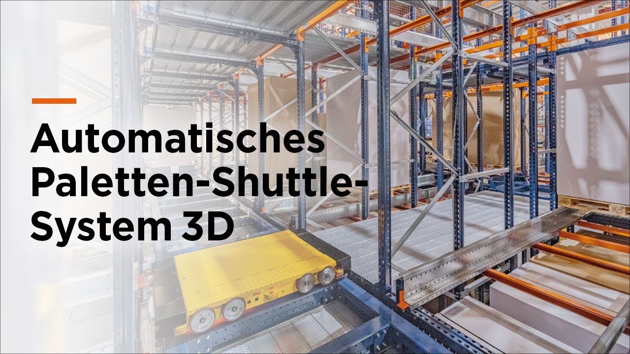 Automatisches Paletten-Shuttle-System 3D - Mecalux
