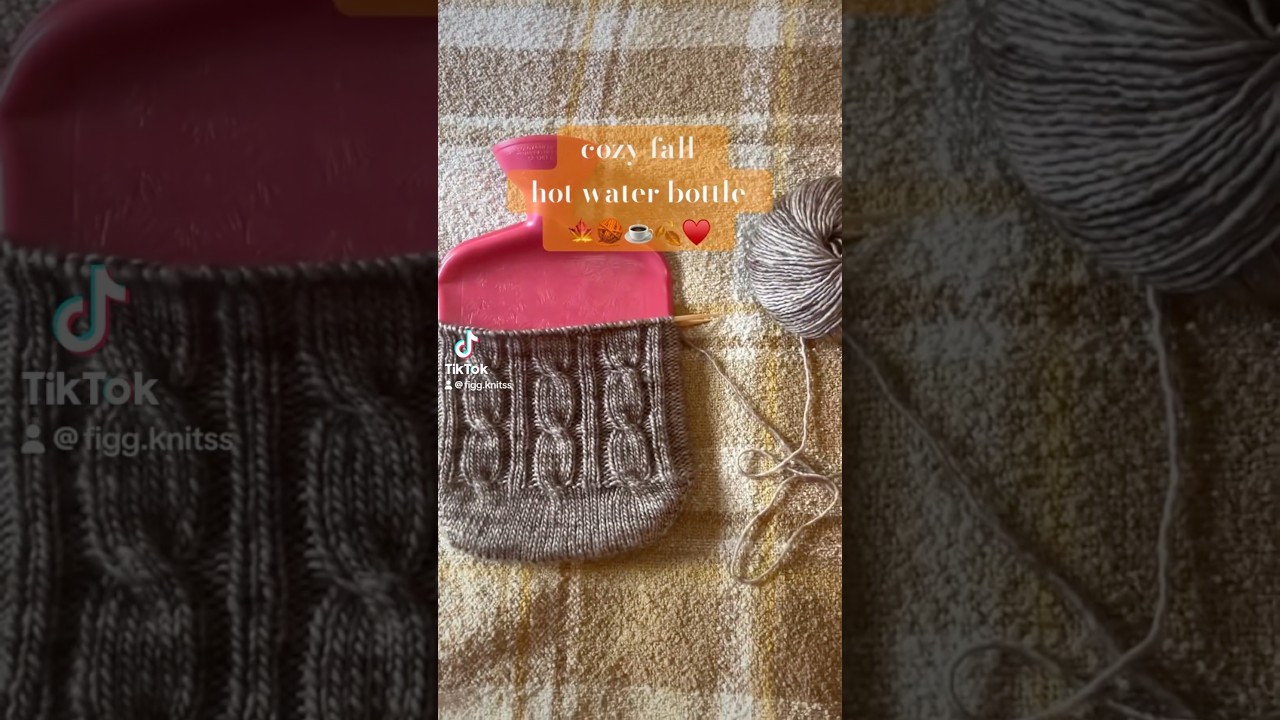 cozy fall inspired hot water bottle cover🧶🍂#fallcrafts #cozyfall  #fallknits #crochet #diy #fall