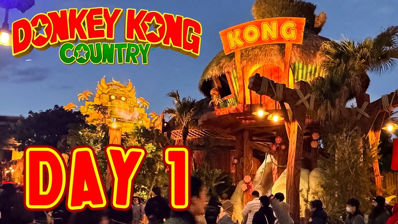We Visited Donkey Kong Country DAY 1: Land Tour, Night, & Minecart Madness Ride Impressions!