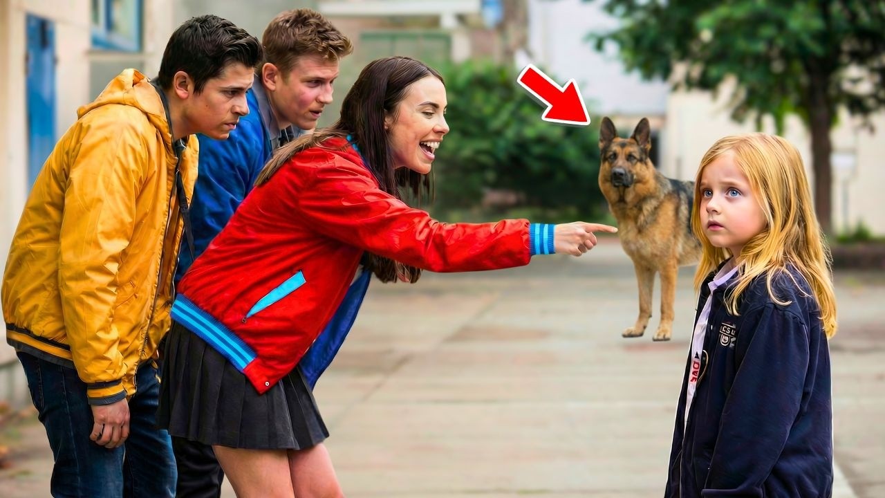 Little Girl Bullied On Her First Day At School… They Didn’t Know Her German Shepherd Was Behind Her