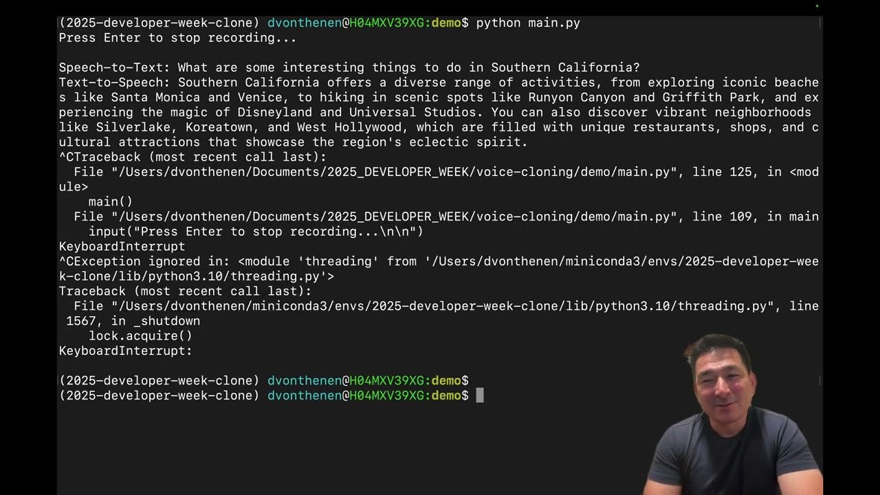 KEYNOTE: 2025 DeveloperWeek - Voice Cloning Demo