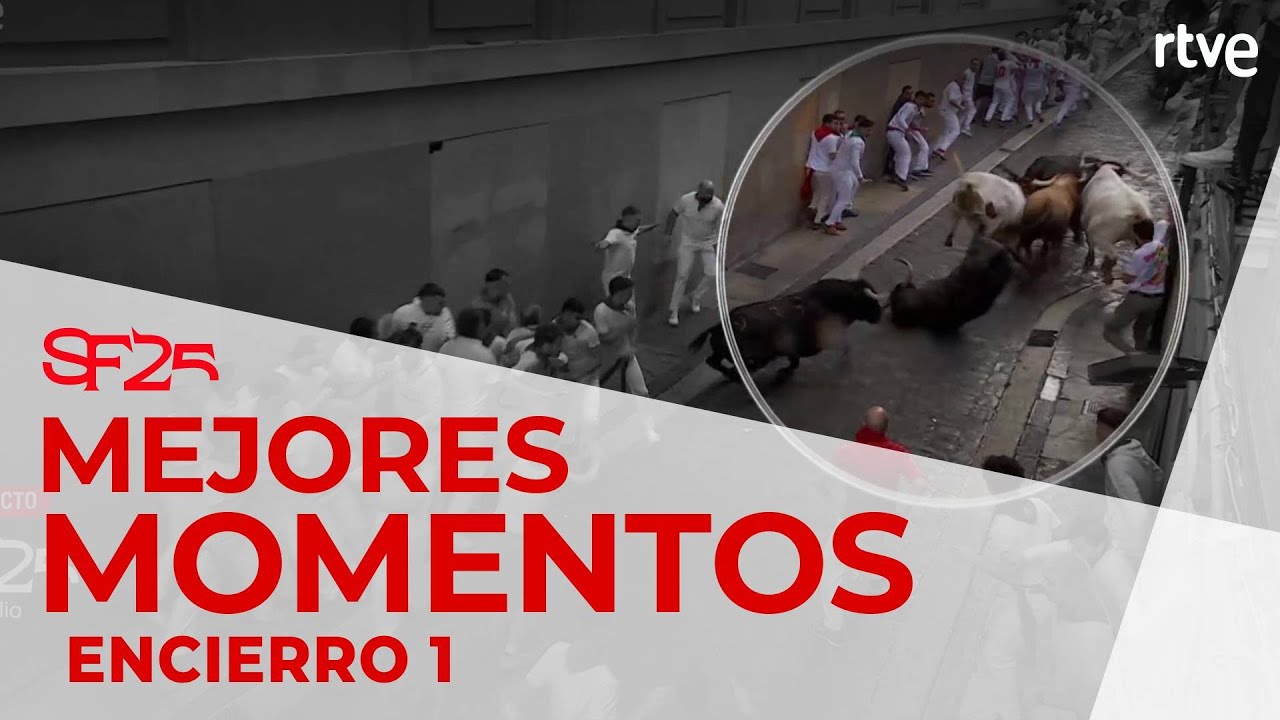 MEJORES MOMENTOS del PRIMER ENCIERRO de San Fermín 2025 | Toros de Fuente Ymbro