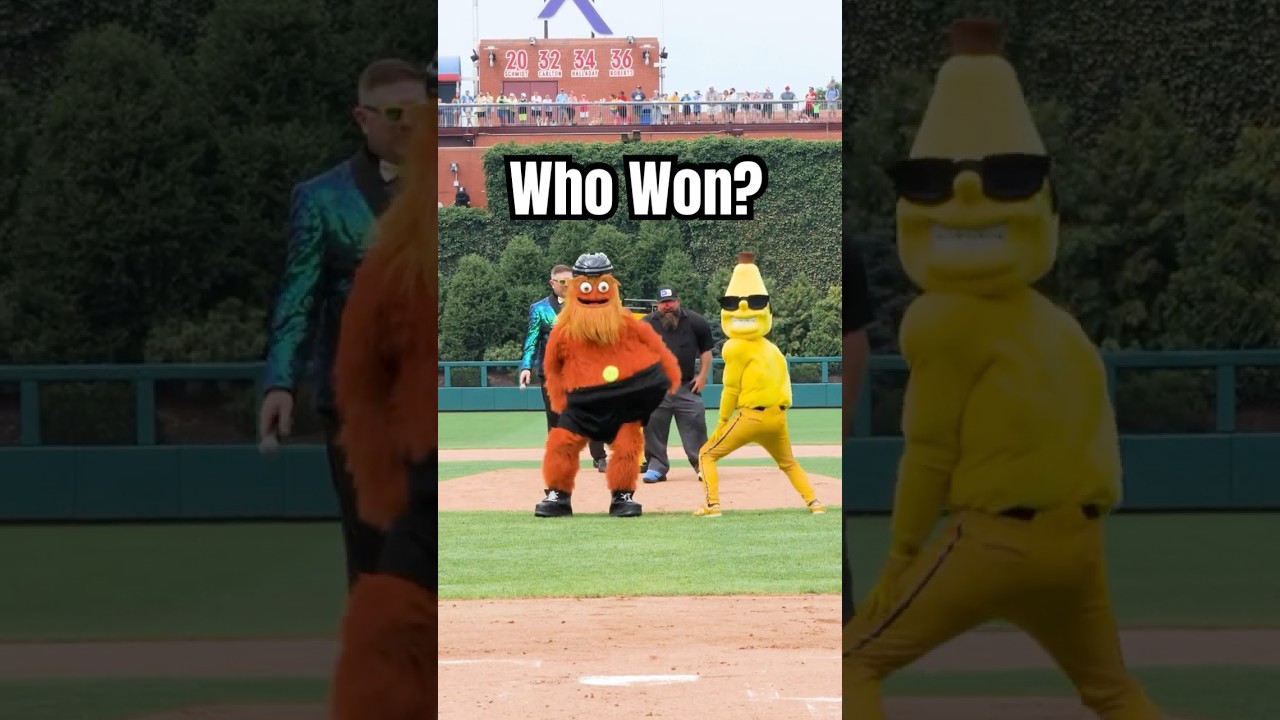 Split vs Gritty Weigh-Ins #Shortsfeed #Baseball #Bananaball #phillies#Flyers #Gritty #philadelphia