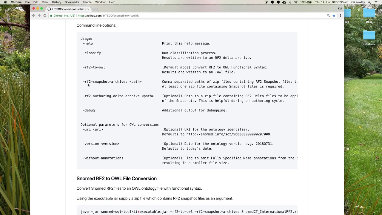 Creating an OWL file containing SNOMED CT