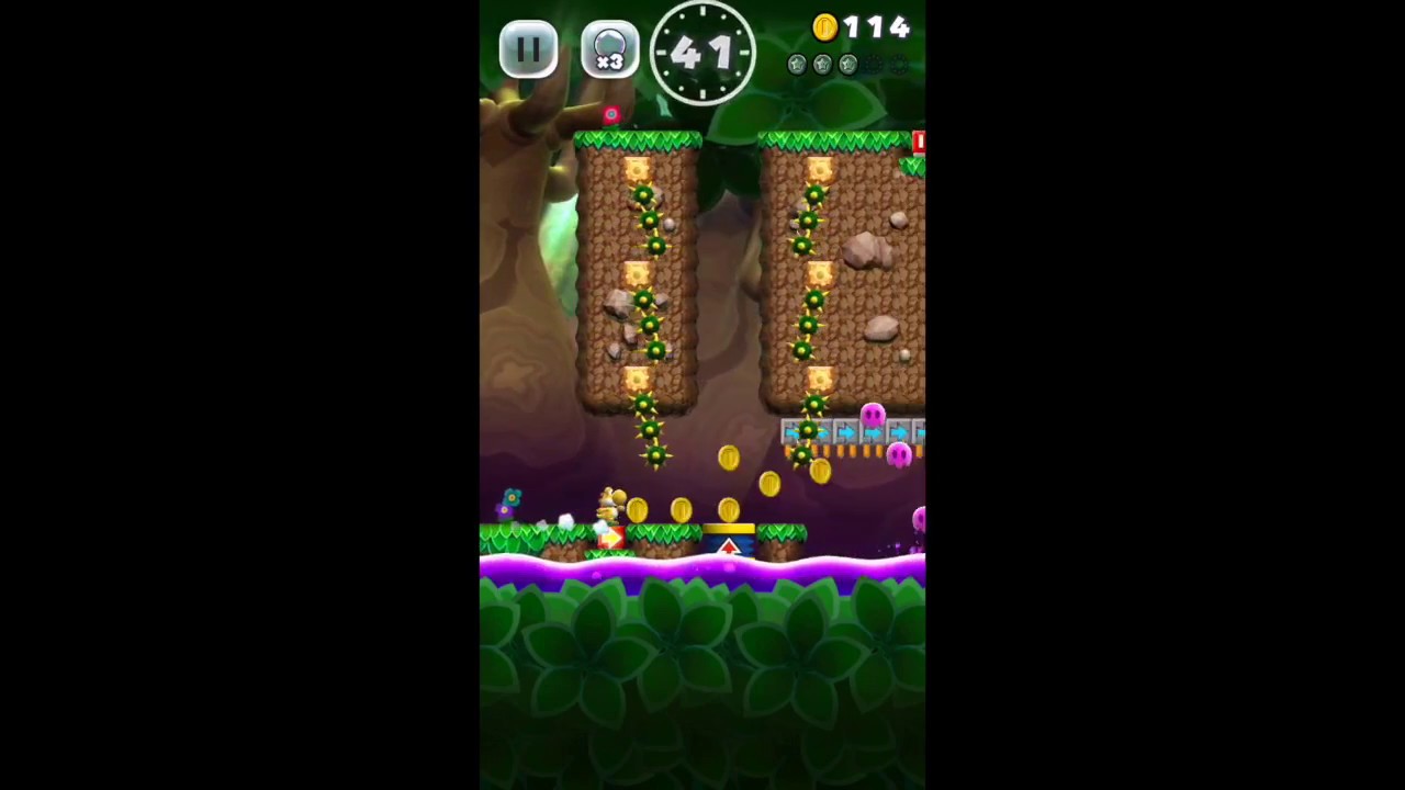 Super Mario Run Walkthrough - World ★-8 (Mission Included, All Coins, Yellow Yoshi Gameplay)