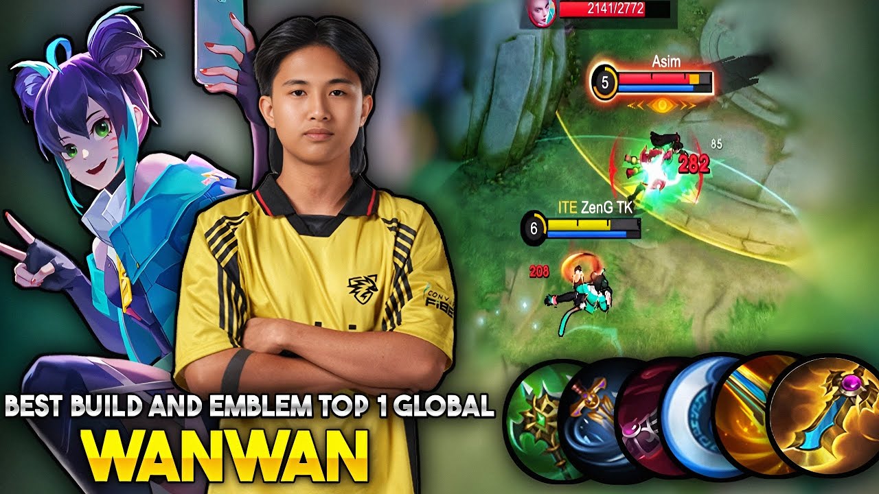 WANWAN BEST BUILD AND EMBLEM 2025  | TOP 1 GLOBAL WANWAN BUILD EMBLEM | KELRA WANWAN BUILD & EMBLEM