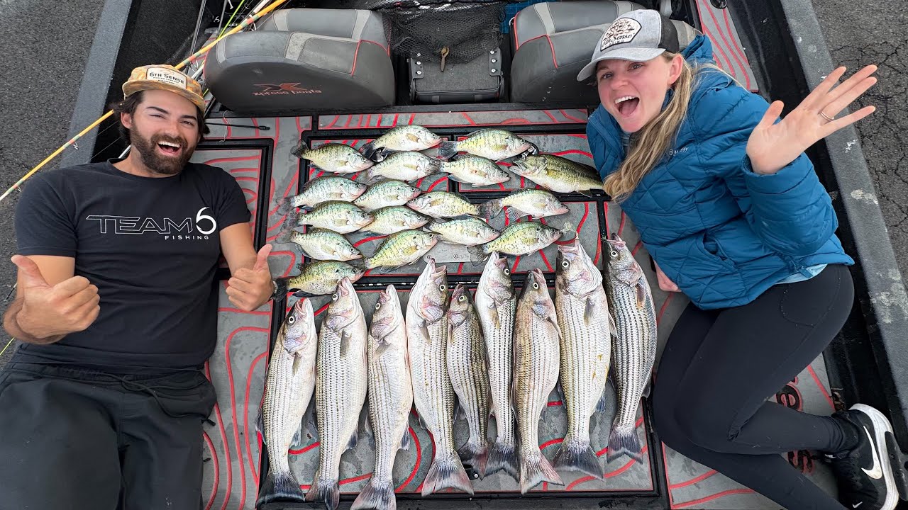 Epic River Spillway BEATDOWN! Loading the Boat with BIG CRAPPIE, Bass, Striper, Skipjack and MORE!!!