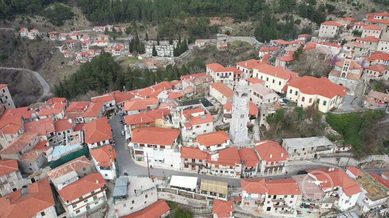 Dimitsana at Peloponnese in Greece. A traditional village at Arcadia - Gortynia