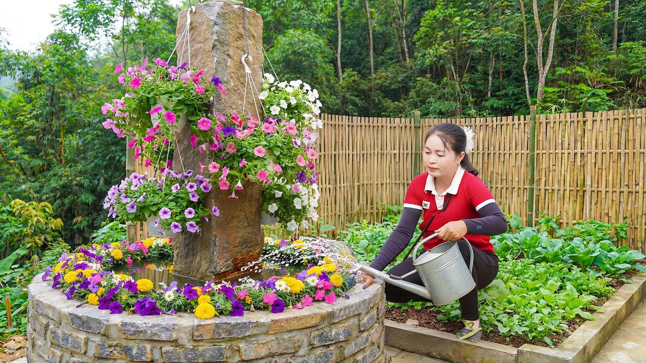 TIMELAPSE -- Construa sua casa de pedra com belos jardins | Đào Happy TV