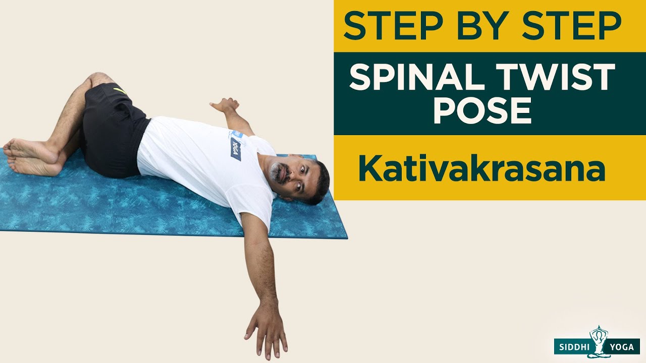 Kativakrasana (Spinal Twist Pose) How to Do Step by Step for Beginners | Yoga for Flat Tummy