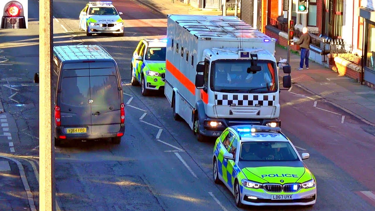 High Security Police Convoy HMP GMP BMW X5 Great Sirens