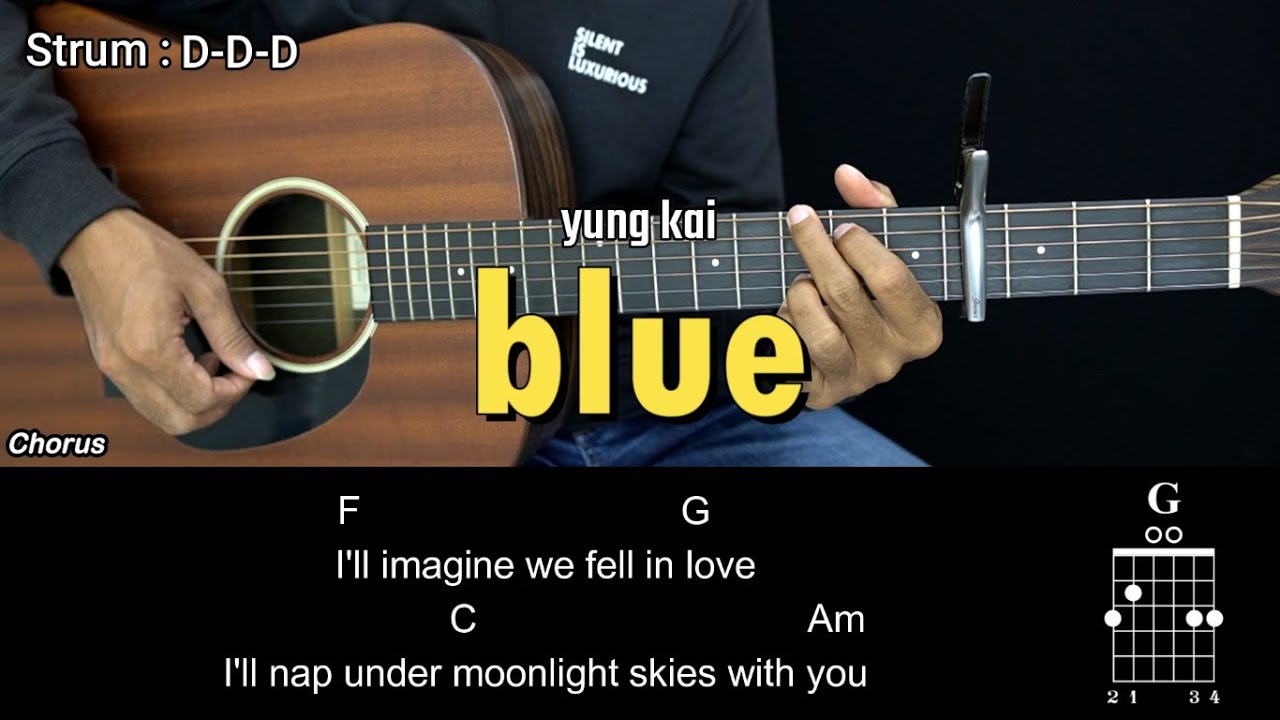 blue - yung kai | EASY Guitar Tutorial with Chords - Guitar Lessons