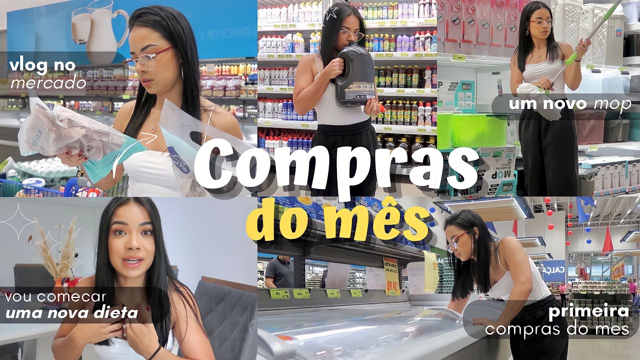 COMPRAS DO MÊS MORANDO SOZINHA! | Vlog no mercado