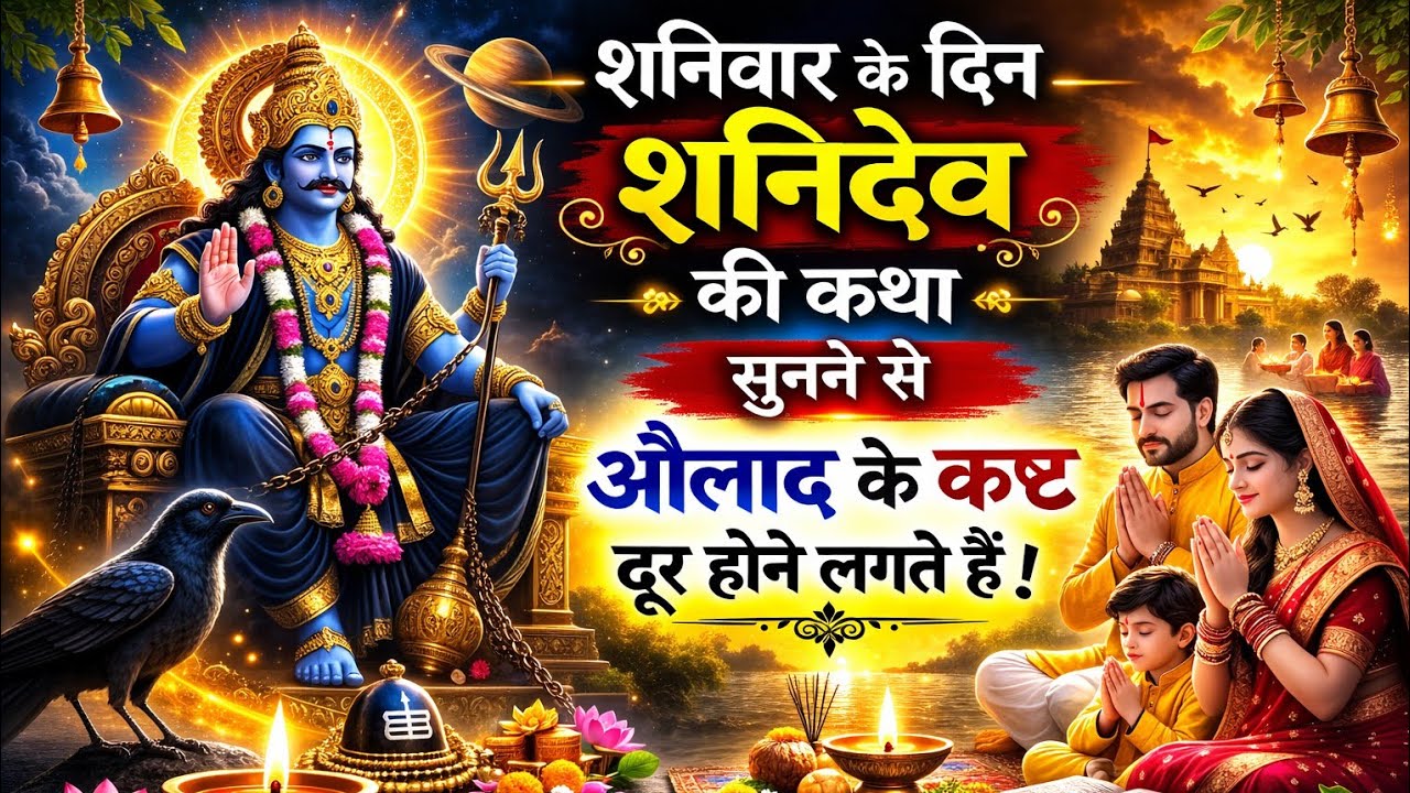 शनिवार के दिन शनिदेव की कथा सुनने से औलाद के कष्ट दूर होने लगते है । शनिवार कथ Shanivar Vrat Katha