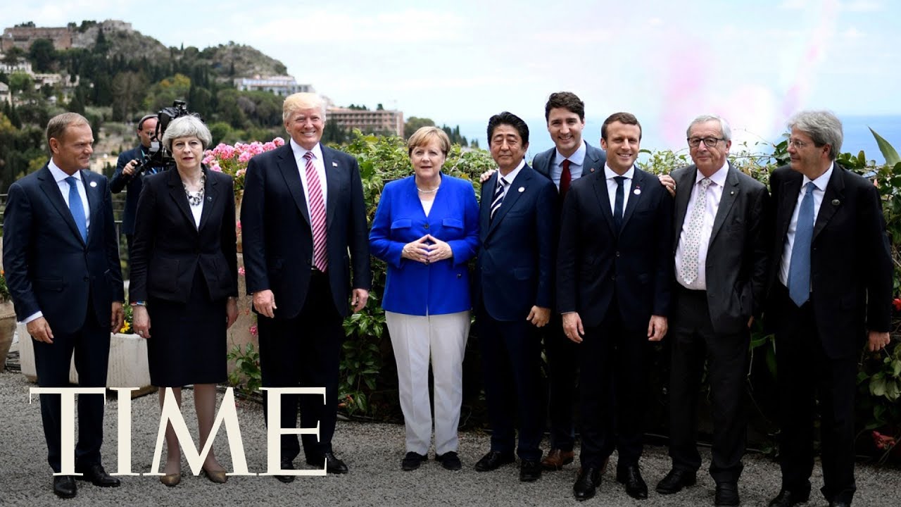 President Trump & Other World Leaders Attend Group Of Seven Summit Welcome Ceremony | TIME