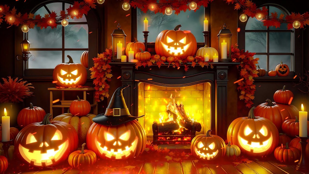 Autumn Halloween Night Ambience 🎃 Relaxing Halloween Music 👻 Best Halloween Ambience Music 2025