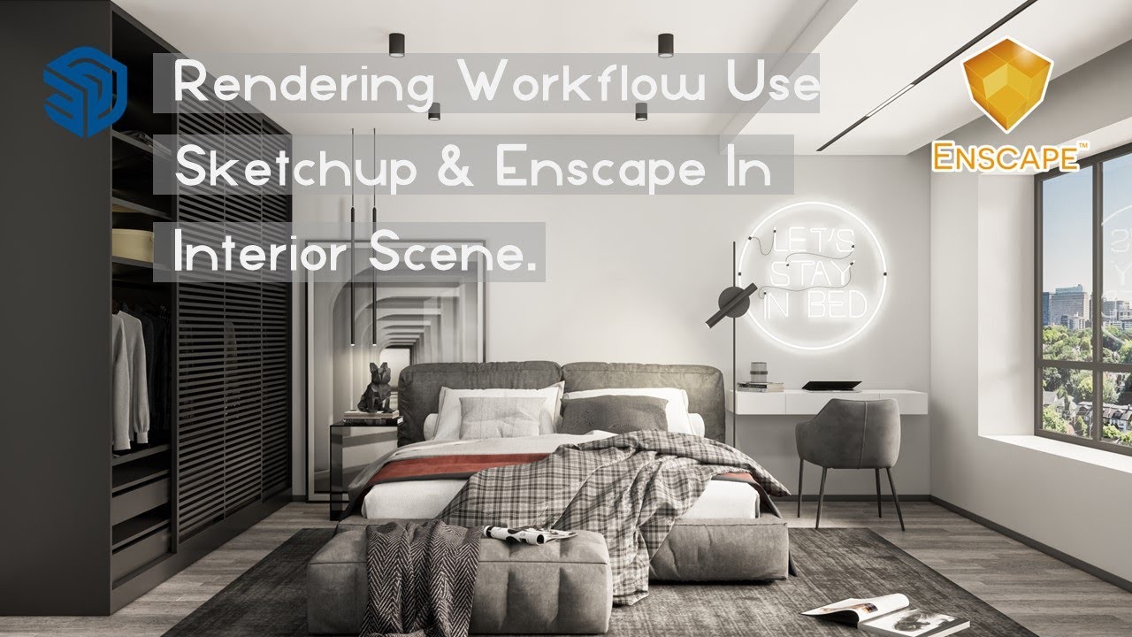 Tutorial Rendering Workflow Sketchup & Enscape Interior Scene I Bedroom.