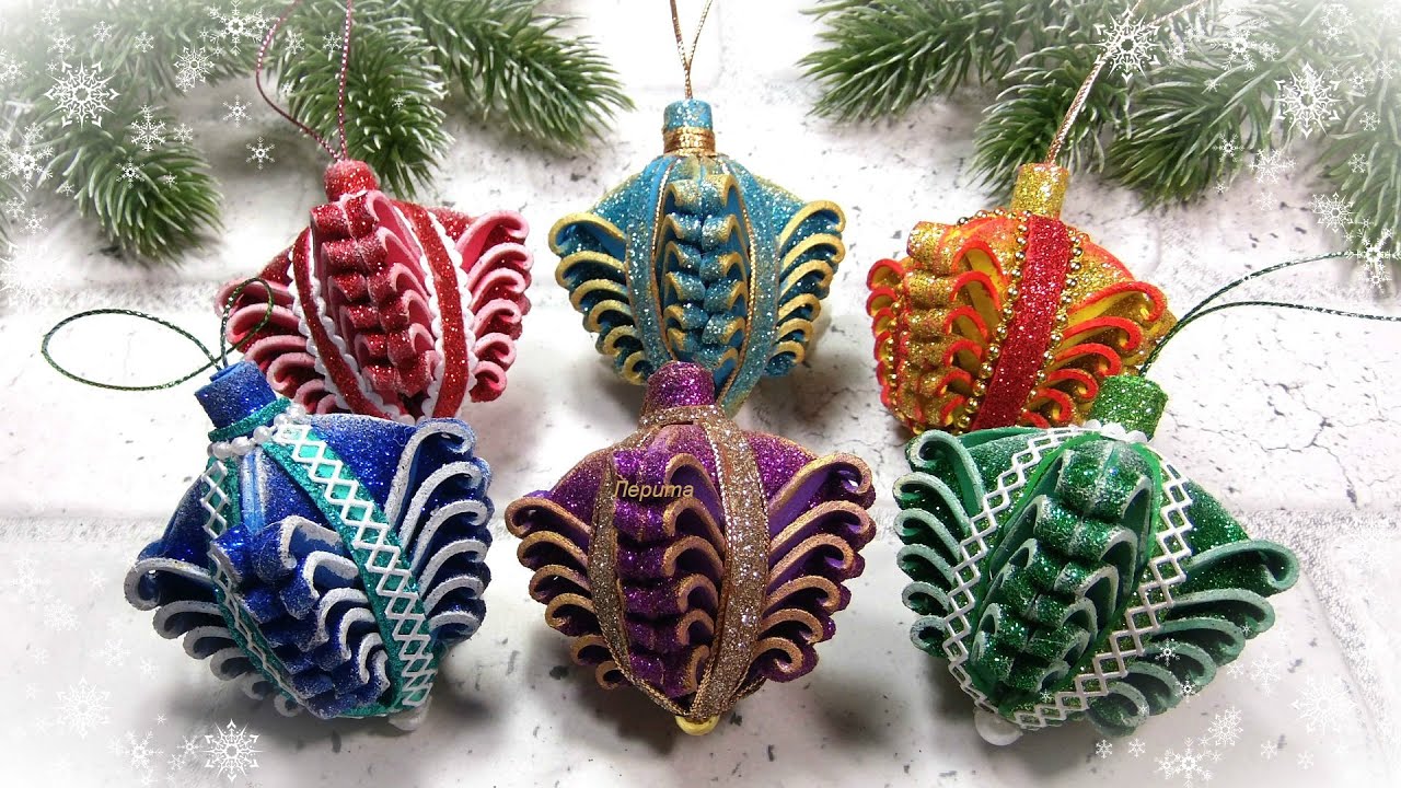 НОВОГОДНИЕ ИГРУШКИ 🎄 своими руками из фоамирана / christmas diycraft