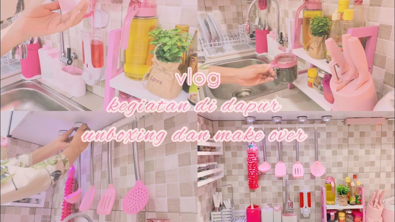 KEGIATAN DI DAPUR PINK [ vlog ] | UNBOXING LAMPU 8RIBU | LANJUT MAKE OVER DAPUR MUNGIL | ASMR Vlog