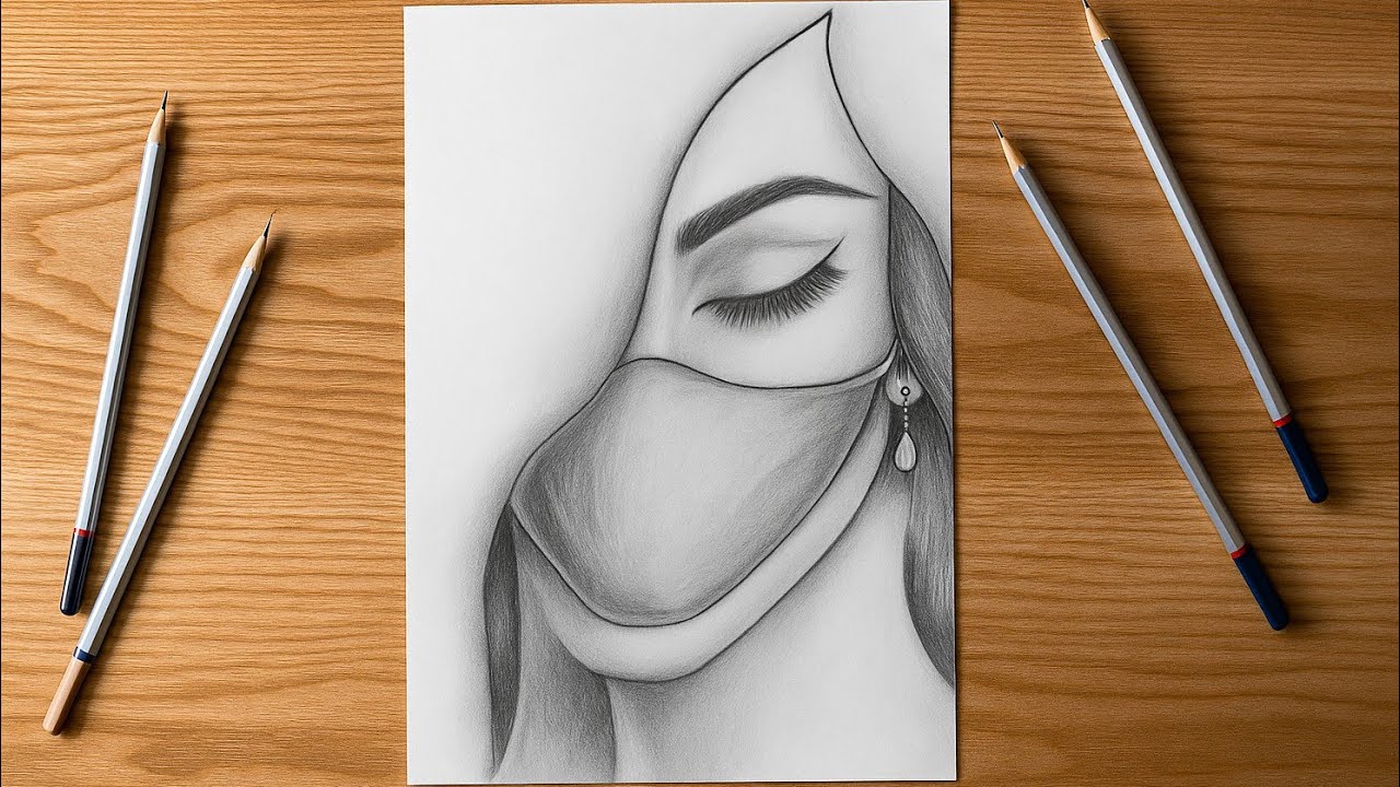 نقاشی دخترانه / آموزش نقاشی / رسامی با پنسل / نقاشی ساده / رسامی آسان / نقاشی کودکانه / نقاشی دختر