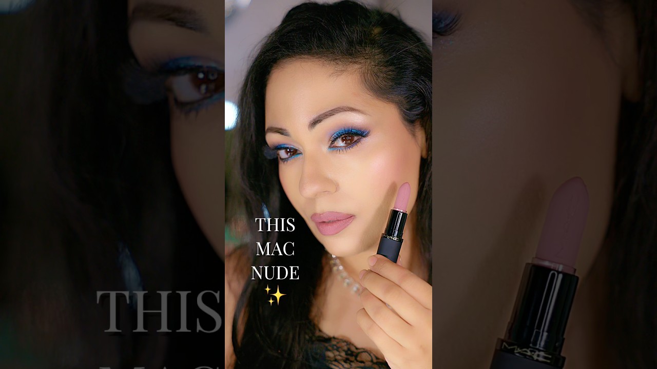 New MAC Nude Lipstick with Blue Glam ✨ Would You Wear This? 💙
