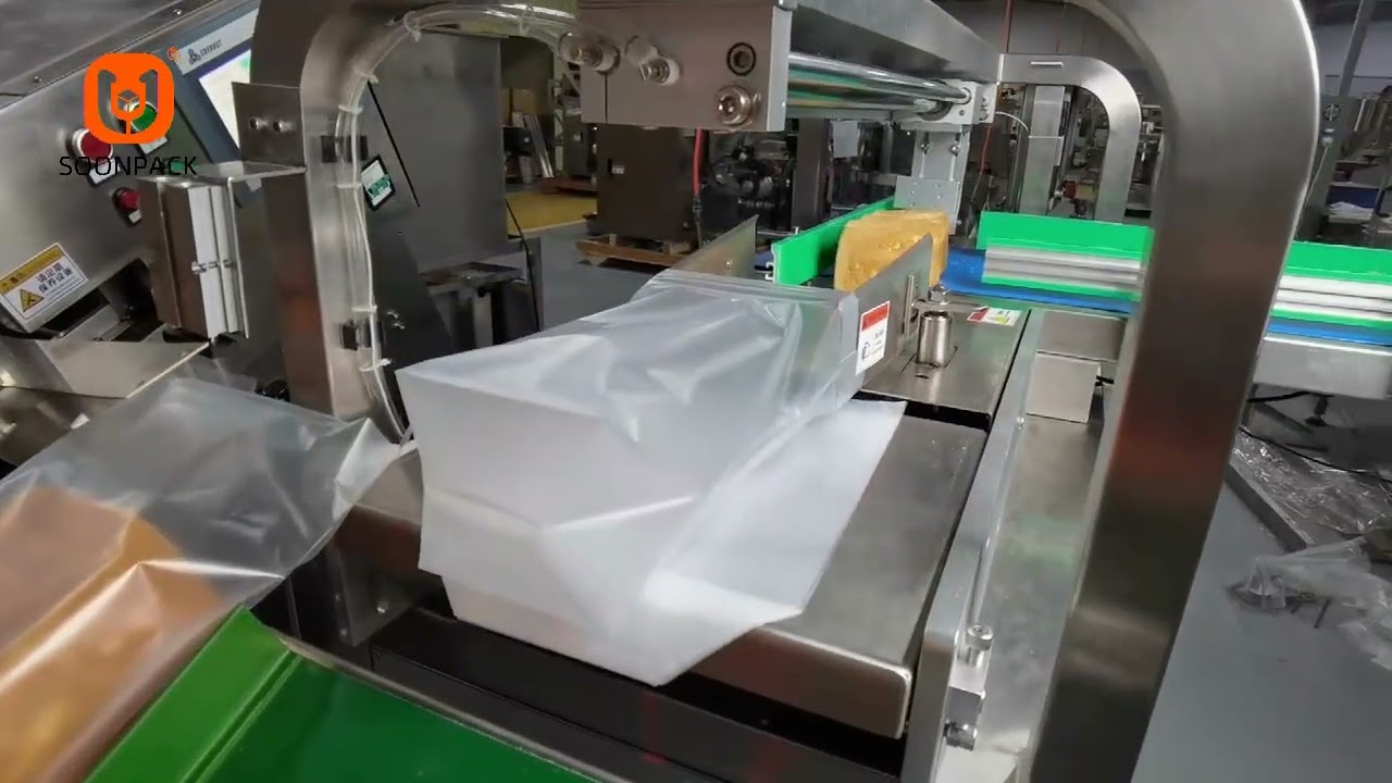 Automatic bread bag opener and twist tie packing machine production line.