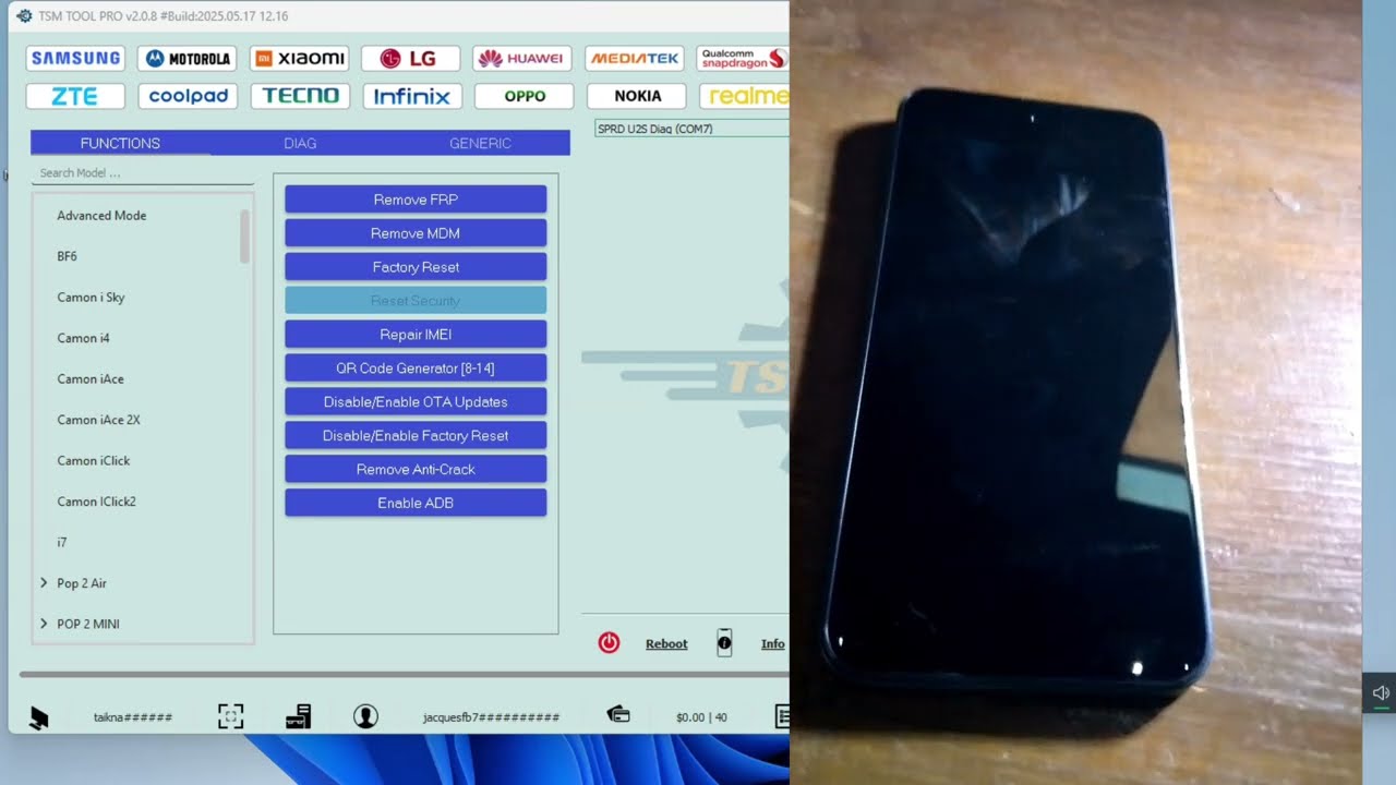 Démonstration du bypass du MDM ANTI-ROOT avec Tsm-Tool Pro