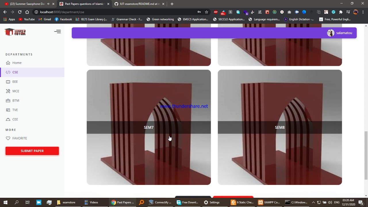 IUT-examstore Laravel-React project for past test papers at the ISLAMIC UNIVERSITY OF TECHNOLOGY OIC