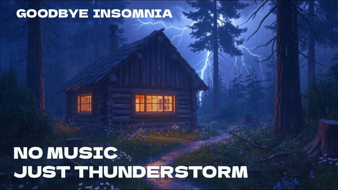 Cozy Cabin in Heavy Rain & Thunderstorm 🌧️🏡 Rain Sounds for Deep Sleep, Relaxing Night Ambience