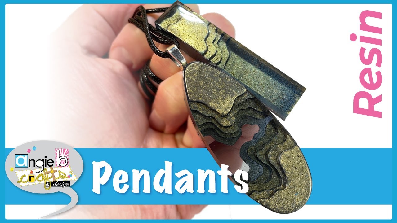 Island Pendants Made with Resin: Smoky Gold Resin Jewelry