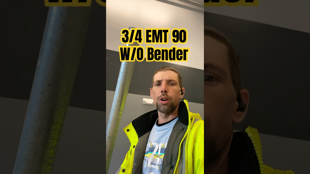Three-quarter EMT 90 without a bender! Possible? #electrician #electricaltips #conduit